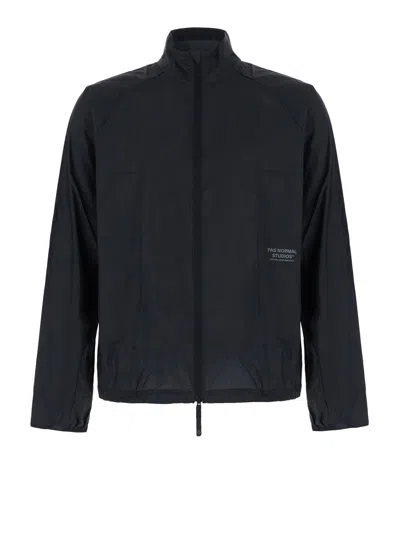 Pas Normal Studios Balance Windproof Jacket With High Collar And Long Sleeves In Black