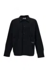 Pas Normal Studios Black Off-race Tech Stretch Overshirt In Gold