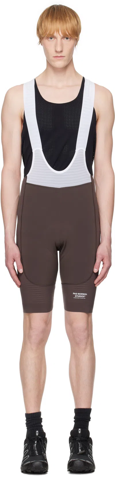 Pas Normal Studios Brown & White Mechanism Pro Bib Shorts