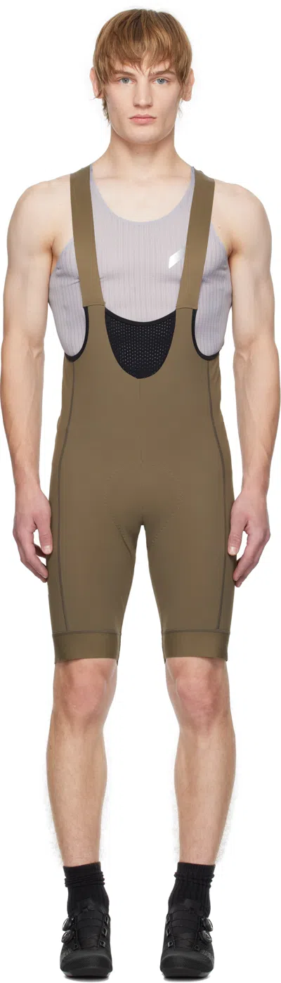 Pas Normal Studios Brown Mechanism Deep Winter Bib Shorts In Dark Stone