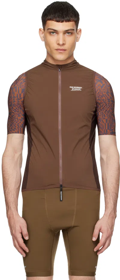 Pas Normal Studios Brown Packable Vest In Bronze
