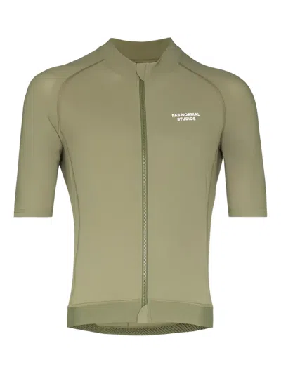 Pas Normal Studios Front-zip Short-sleeve T-shirt In Green