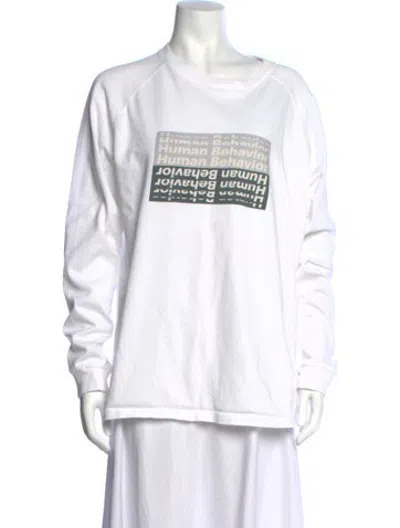 Pre-owned Pas Normal Studios Graphic Print Crew Neck T-shirt In White