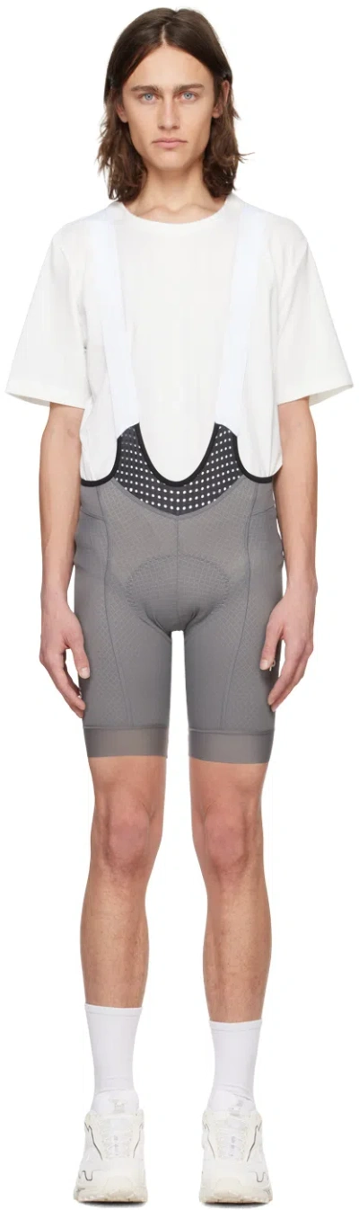 Pas Normal Studios Gray Cycling Bib Shorts In Medium Grey