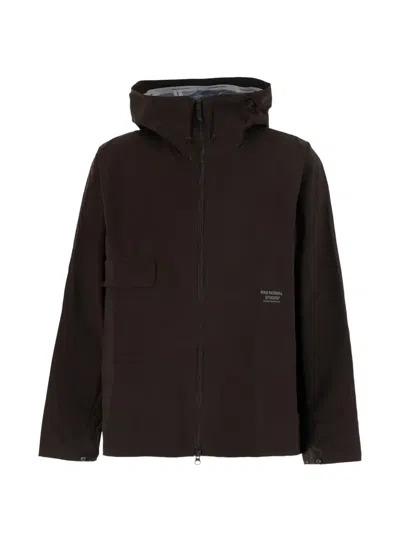 Pas Normal Studios Hooded Logo-print Jacket In Brown
