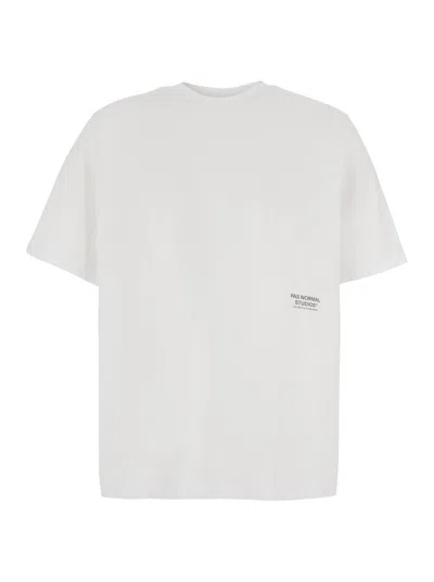 Pas Normal Studios Men's Off-race Logo T-shirt In Organic Cotton In White