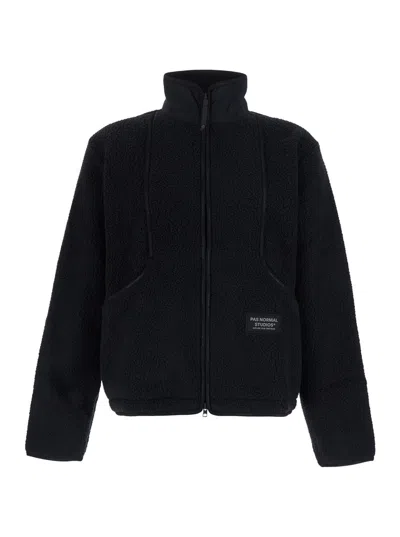 Pas Normal Studios Men's Off-race Pile Fleece Jacket In Black