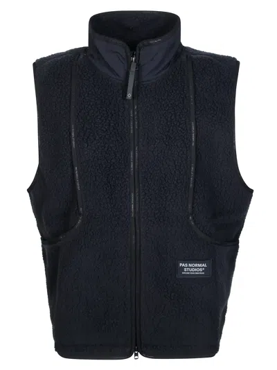Pas Normal Studios Men's Off-race Pile Fleece Vest In Nero