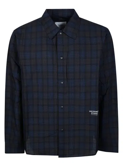 Pas Normal Studios Men's Off-race Seersucker Shirt In Blue
