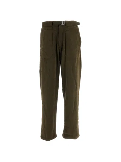 Pas Normal Studios Off-race Belted Corduroy Trousers In Green