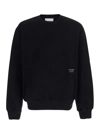 Pas Normal Studios Off-race Cotton Sweatshirt With Patch And Logo In Black