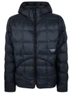 Pas Normal Studios Off-race Hooded Down Jacket In Blue