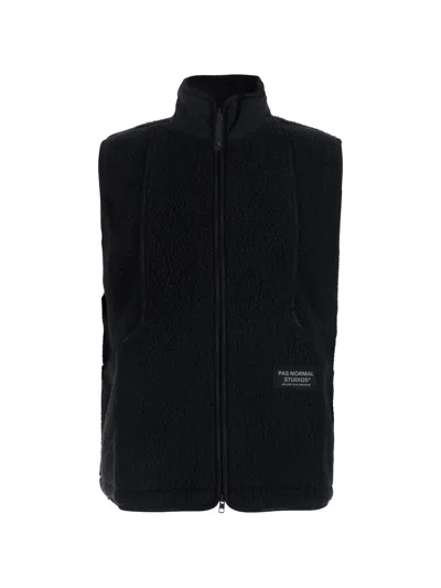 Pas Normal Studios Off-race Fleece Gilet In Black