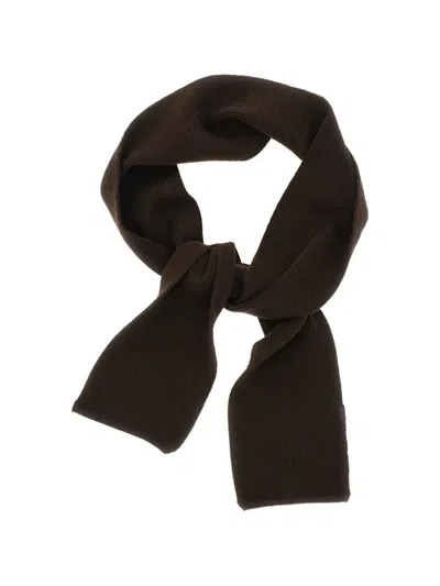 Pas Normal Studios Off-race Knitted Wool Scarf In Brown