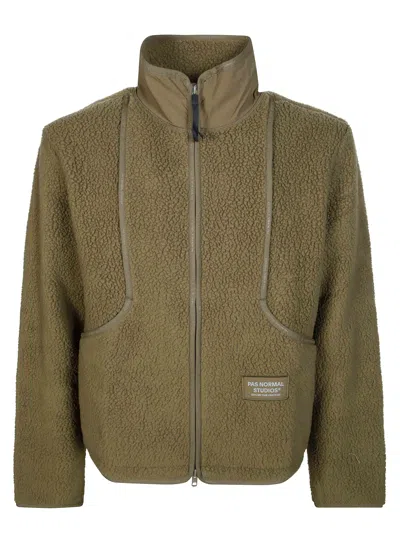 Pas Normal Studios Off-race Pile Fleece Jacket In Green