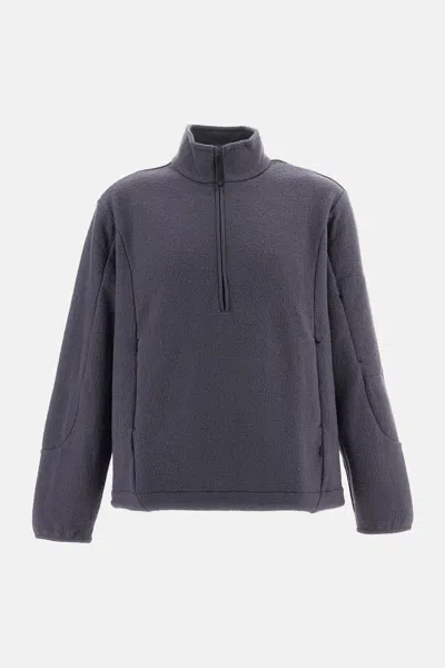 Pas Normal Studios Off-race Wool-boiled Half-zip Jersey In Gray