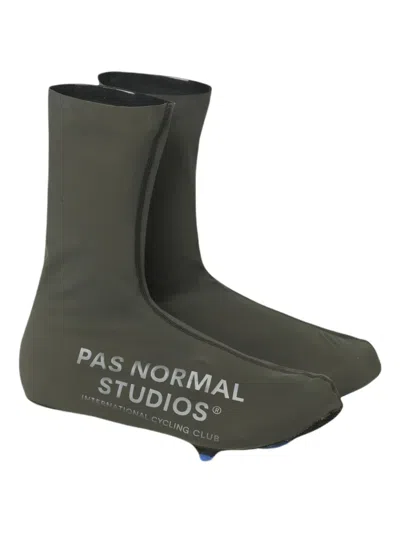 Pas Normal Studios Zip-front Cycling Shoe Covers Performance Equipment In Green