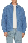 Pas Une Marque Cut Through Denim Jacket In Blue