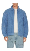 Pas Une Marque Cut Through Denim Jacket In Blue