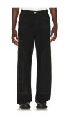 Pas Une Marque Distressed Patch Carpenter Pants In Black