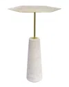 Pasargad Home Amara Marble/stainless Steel Side Table In White
