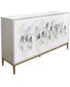 Pasargad Home Annabelle Silver Nightstand In White