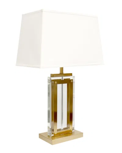 Pasargad Home Astoria Collection Modern Body Table Lamp In White