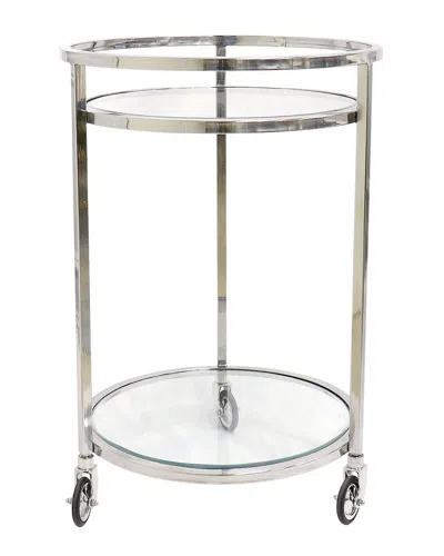 Pasargad Home Blake Lucite & Stainless Steel Serving Table In Metallic