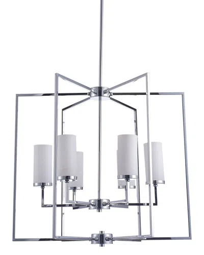Pasargad Home Bliss Riva Chrome Chandelier In Silver