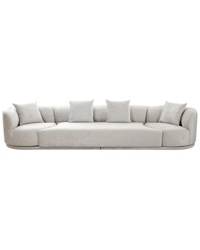 Pasargad Home Cielo Fabric Living Room 4pc Sofa Set In White
