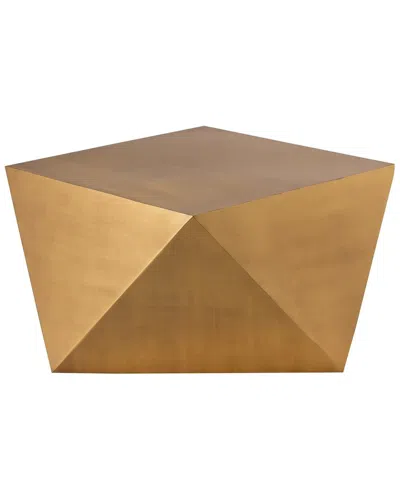 Pasargad Home Dimitri Brass Antique Finish Coffee Table In Gold