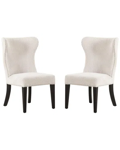 Pasargad Home Elara Design Upholstered 2pc Dining Chair Set