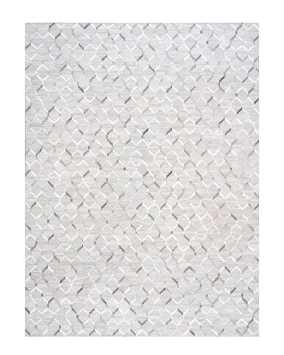 Pasargad Home Galaxy Cowhide & Sari Silk Area Rug In Silver