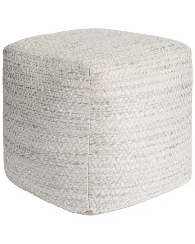 Pasargad Home Galaxy Zig-zag Design Pouf In Grey