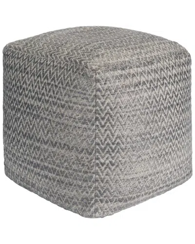 Pasargad Home Galaxy Zig-zag Pouf In Grey