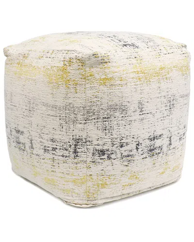Pasargad Home Grand Canyon Distressed Cotton Pouf In Neutral