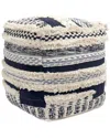Pasargad Home Grandcanyon Braided Pouf In Blue