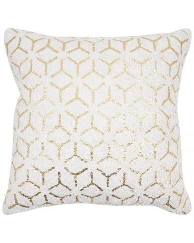 Pasargad Home Grandcanyon Gold Foil Pillow In White