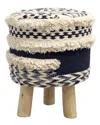 Pasargad Home Grandcanyon Navy Cotton Pouf In Navy