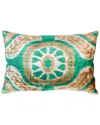 Pasargad Home Ikat Green Velvet Pillow In Green