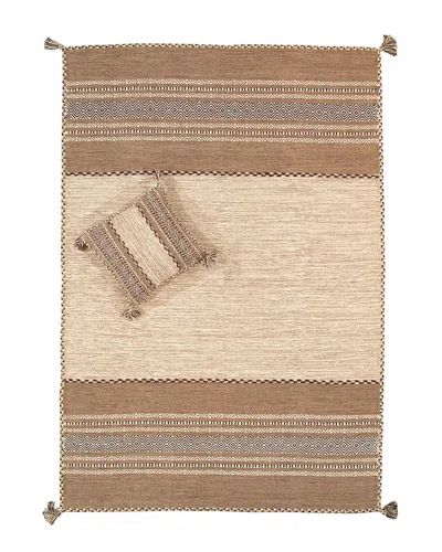 Pasargad Home Kilim Hand-woven Rug In Brown