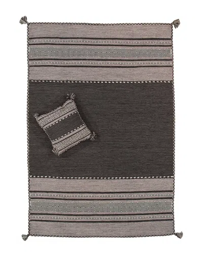 Pasargad Home Kilim Hand-woven Rug In Gray