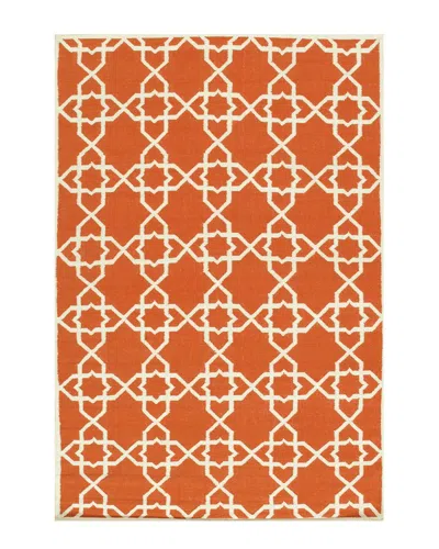 Pasargad Home Kilim Hand-woven Rug In Orange