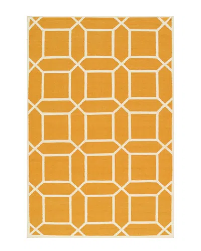 Pasargad Home Kilim Hand-woven Rug In Yellow
