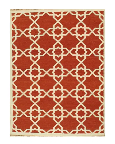 Pasargad Home Kilim Hand-woven Rug In Red