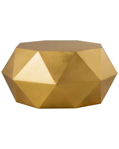 Pasargad Home Kronos Diamond Shape Brass Finish Iron Coffee Table In Gold
