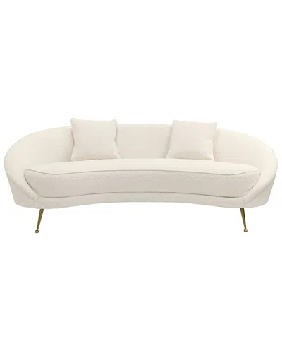 Pasargad Home Luna Collection Textured Fabric Curved Sofa In Neutral
