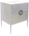 Pasargad Home Luna Nightstand In Silver