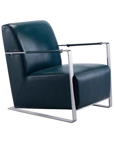 Pasargad Home Luxe Collection Faux Leather Armchair In Green