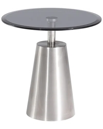 Pasargad Home Luxe Glass & Steel Side Table